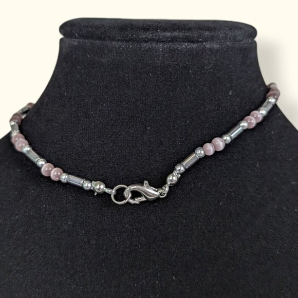 (2/$20) Beaded Hematite & Glass Anklet - Picture 3 of 4